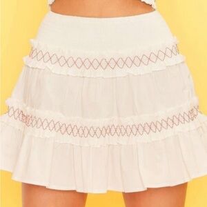 Ruffle And Shirring Mini Skirt